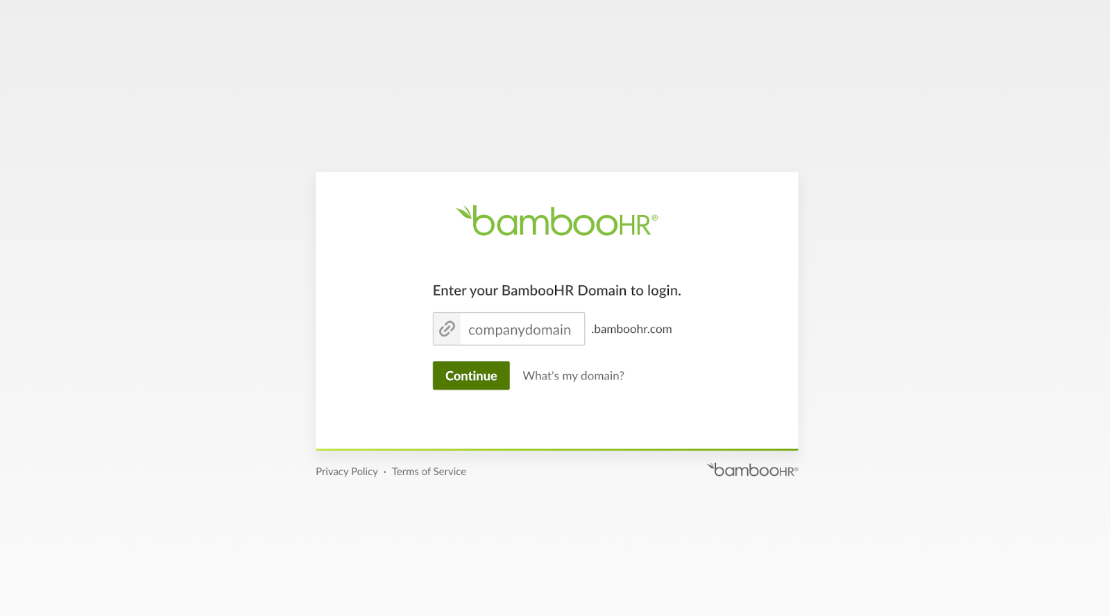 Entering your domain in BambooHR