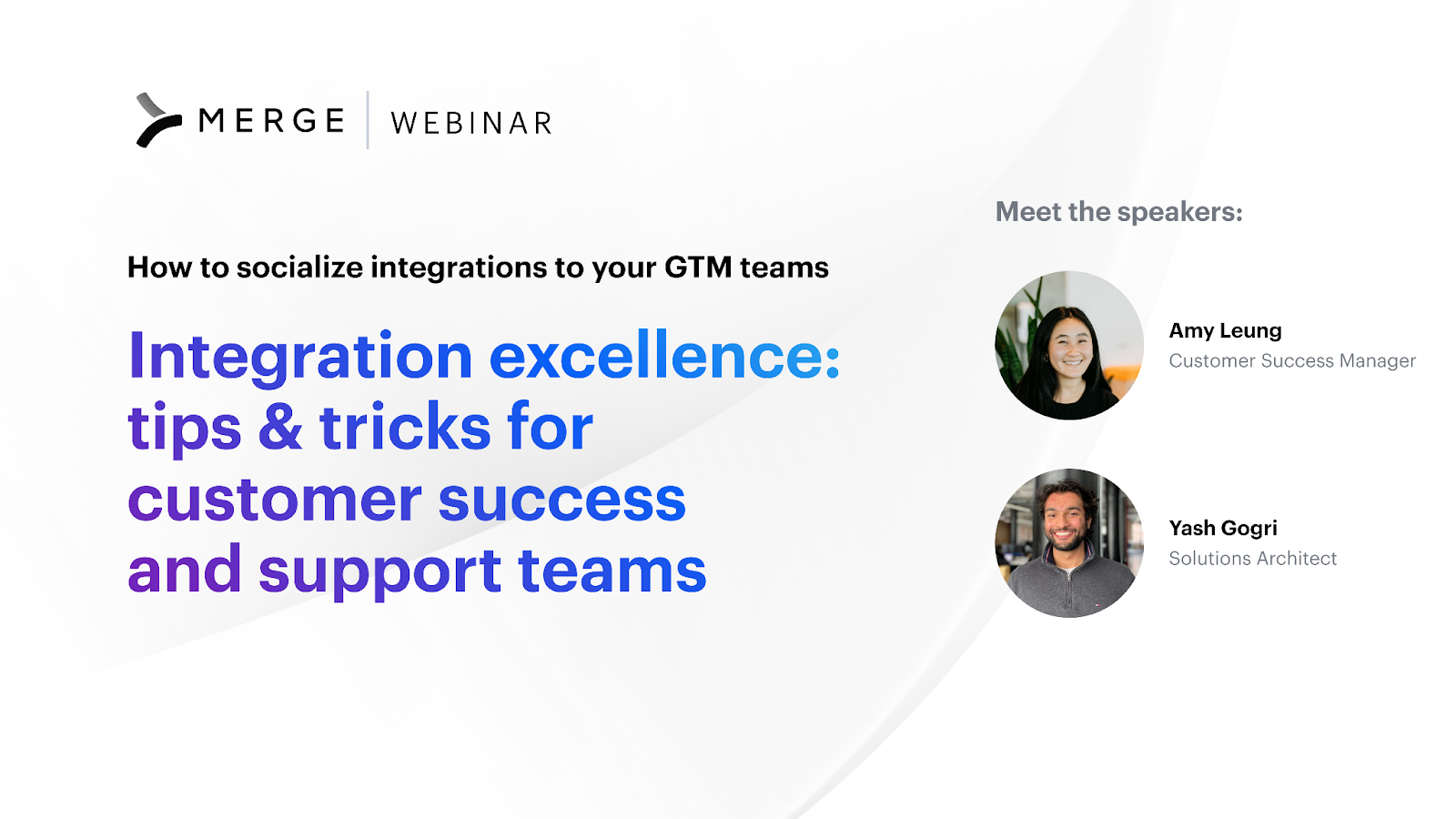Image that promotes Merge's webinar on supporting integrations