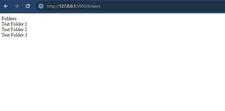 Screenshot of the **Folders** page